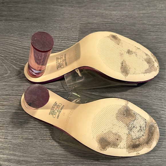 ZARA Pink Acrylic Heels - Picture 2 of 7